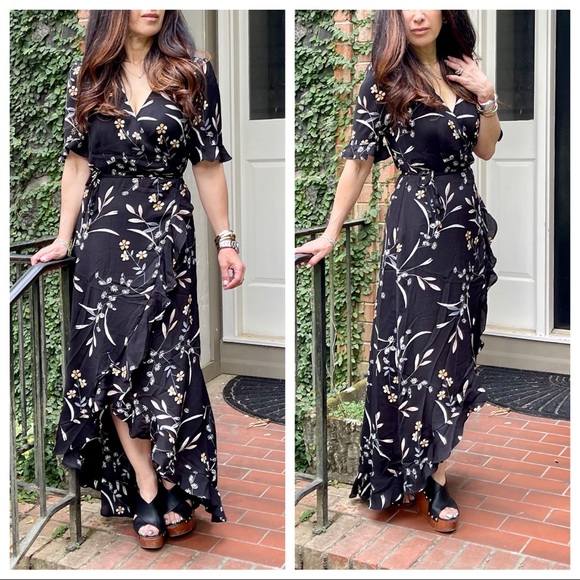 Fabulous boho floral High Low wrap maxi dress - Picture 6 of 9
